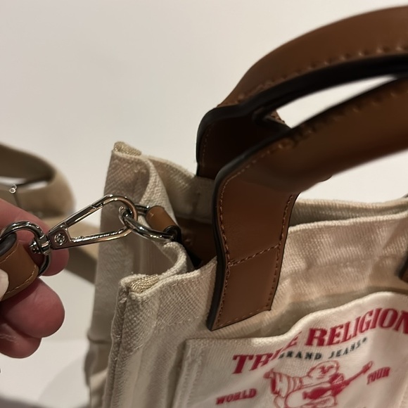 True Religion Canvas Mini Logo Crossbody Tote Bag - Picture 6 of 10